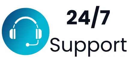 Trust badge of 24/7 support