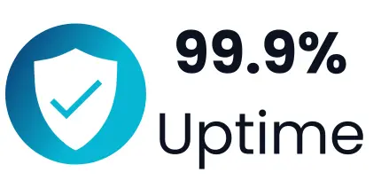 Trust badge of 99.9% uptime